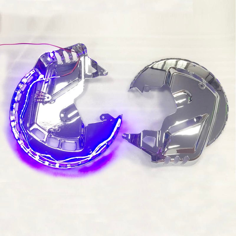 TESWNE Chrome Motorbike Brake Rotor Covers LED Ring Of Fire For Honda Goldwing GL1800 2001-2014 F6B 2013-2015 (Blue) - Image 2